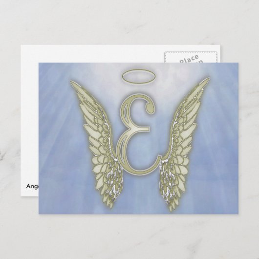 Letter E Angel Monogram Postkarte (Vorne/Hinten)