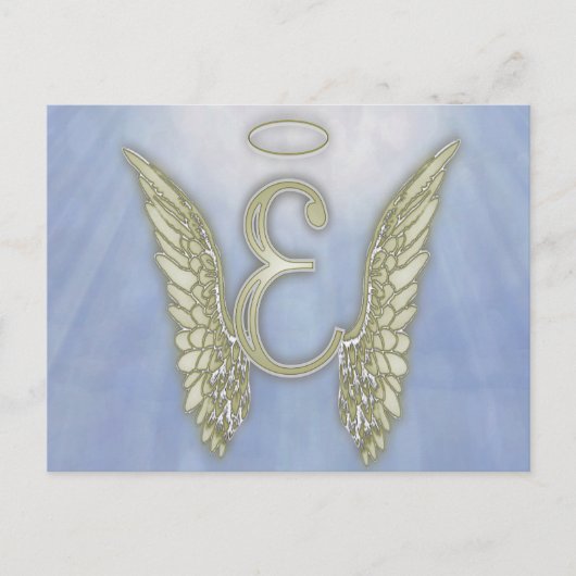 Letter E Angel Monogram Postkarte (Vorderseite)