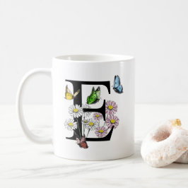 Letter E Botancolate Butterfly Monogram Kaffeetasse