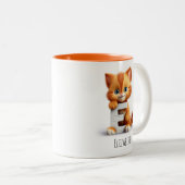 Letter E Cat Alphabet Monogram Coffee Tasse (VorderseiteRechts)