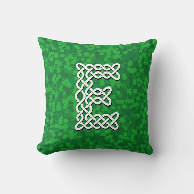 Letter E Celtic Knot Alphabet Kissen (Vorderseite)