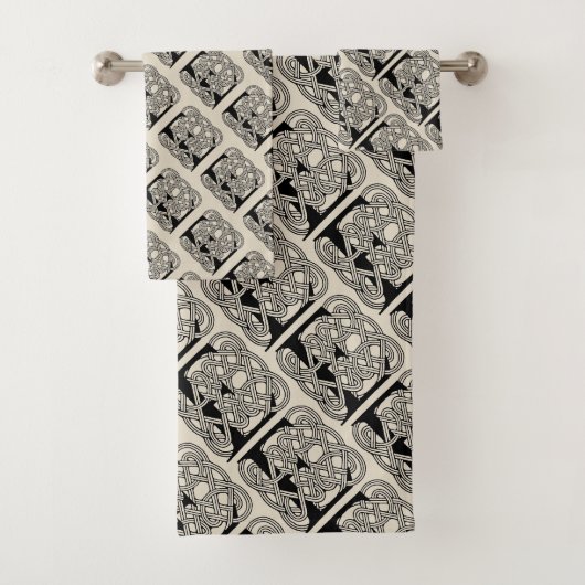 Letter E Celtic Knot Vintag Monogram Badhandtuch Set (Insitu)