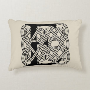 Letter E Celtic Knot Vintag Monogram Dekokissen