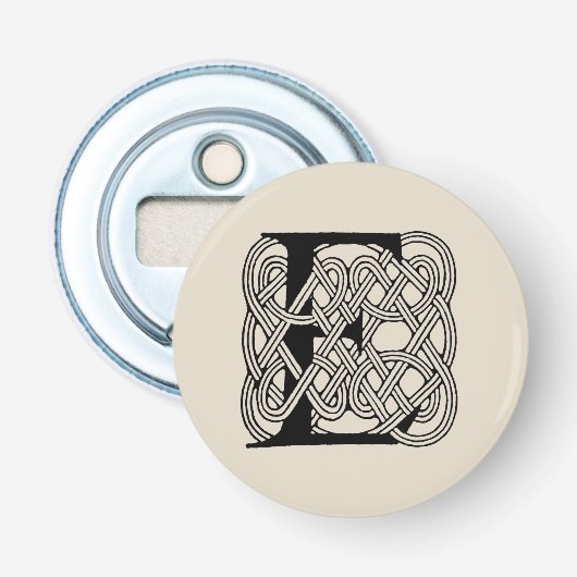 Letter E Celtic Knot Vintag Monogram Flaschenöffner (Vorderseite)