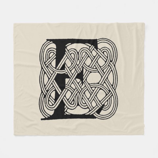 Letter E Celtic Knot Vintag Monogram Fleecedecke (Vorderseite (Horizontal))