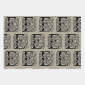 Letter E Celtic Knot Vintag Monogram Geschenkpapier Set (Vorderseite 3)