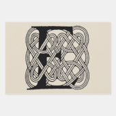 Letter E Celtic Knot Vintag Monogram Geschenkpapier Set (Vorderseite)