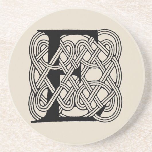 Letter E Celtic Knot Vintag Monogram Getränkeuntersetzer (Vorne)
