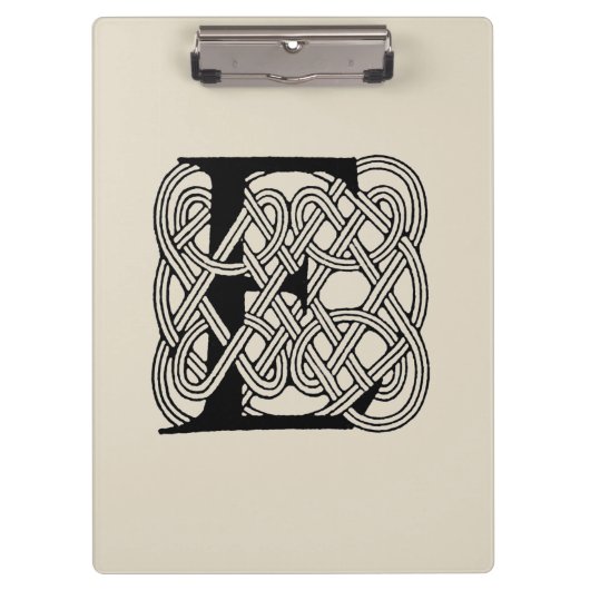Letter E Celtic Knot Vintag Monogram Klemmbrett (Vorderseite)