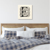 Letter E Celtic Knot Vintag Monogram Leinwanddruck (Insitu (Schlafzimmer))