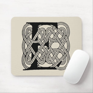 Letter E Celtic Knot Vintag Monogram Mousepad