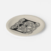 Letter E Celtic Knot Vintag Monogram Pappteller (Schrägansicht)