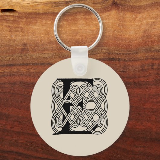 Letter E Celtic Knot Vintag Monogram Schlüsselanhänger (Vorderseite)