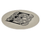 Letter E Celtic Knot Vintag Monogram Schneidebrett (Ecke)