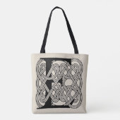 Letter E Celtic Knot Vintag Monogram Tasche (Rückseite)