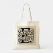 Letter E Celtic Knot Vintag Monogram Tragetasche (Rückseite)