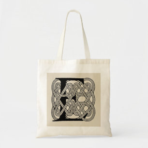 Letter E Celtic Knot Vintag Monogram Tragetasche