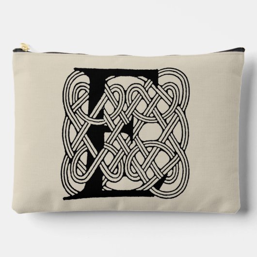 Letter E Celtic Knot Vintag Monogram Zubehörtasche (Vorderseite)