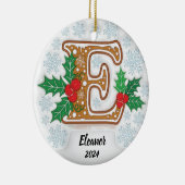 Letter E Custom Christmas Keramik Ornament (Rechts)