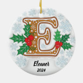Letter E Custom Christmas Keramik Ornament (Hinten)