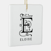 Letter E Elegant Monogram Christmas Ornament (Rechts)