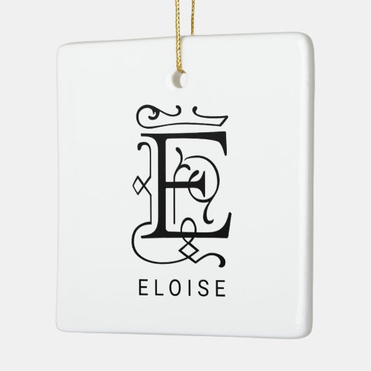 Letter E Elegant Monogram Christmas Ornament (Links)