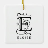 Letter E Elegant Monogram Christmas Ornament (Vorderseite)