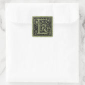 Letter E First Letter Monogram Quadratischer Aufkleber (Tasche)