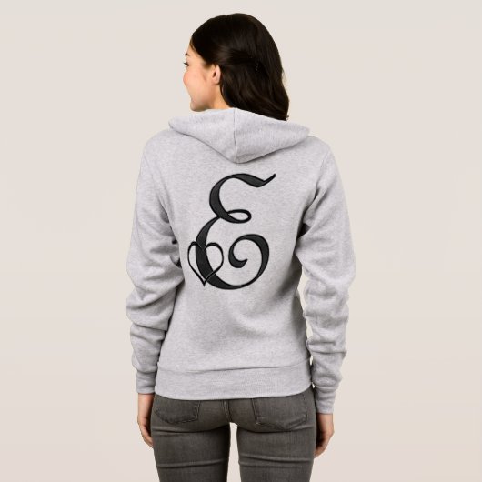 Letter E hoodie (Schwarz voll)