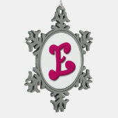 Letter E in 3D Schneeflocken Zinn-Ornament (Links)