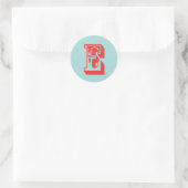 Letter-E-Karneval-Monogramm-Anfangsvorzug Runder Aufkleber (Tasche)