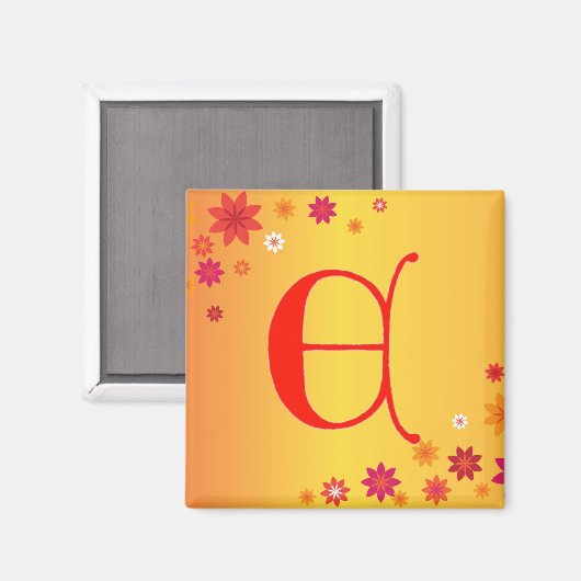 Letter E Magnet (Vorderseite/Rückseite)