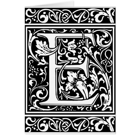 Letter E Mittelalterliche Monogramm Art Nouveau (Vorne)