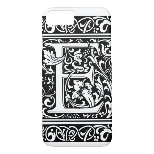 Letter E Mittelalterliche Monogramm Art Nouveau Case-Mate iPhone Hülle (Rückseite)