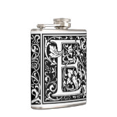 Letter E Mittelalterliche Monogramm Art Nouveau Flachmann (Rechts)