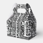 Letter E Mittelalterliche Monogramm Art Nouveau Geschenkschachtel (Rückseite)