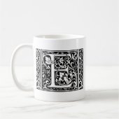Letter E Mittelalterliche Monogramm Art Nouveau Kaffeetasse (Links)