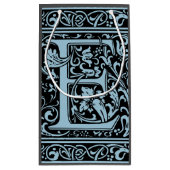 Letter E Mittelalterliche Monogramm Art Nouveau Kleine Geschenktüte (Rückseite)