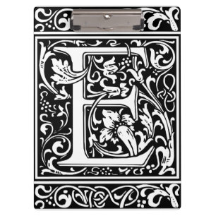 Letter E Mittelalterliche Monogramm Art Nouveau Klemmbrett