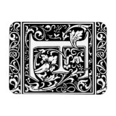 Letter E Mittelalterliche Monogramm Art Nouveau Magnet (Horizontal)
