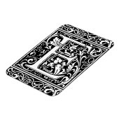 Letter E Mittelalterliche Monogramm Art Nouveau Magnet (Linke Seite)
