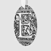 Letter E Mittelalterliche Monogramm Art Nouveau Ornament (Vorderseite)