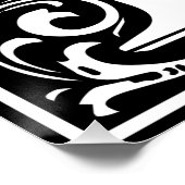 Letter E Mittelalterliche Monogramm Art Nouveau Poster (Ecke)