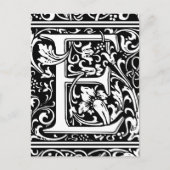 Letter E Mittelalterliche Monogramm Art Nouveau Postkarte (Vorderseite)