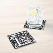 Letter E Mittelalterliche Monogramm Art Nouveau Rechteckiger Pappuntersetzer (Vor Ort)