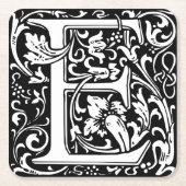 Letter E Mittelalterliche Monogramm Art Nouveau Rechteckiger Pappuntersetzer (Vorderseite)