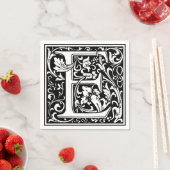 Letter E Mittelalterliche Monogramm Art Nouveau Serviette (Beispiel)