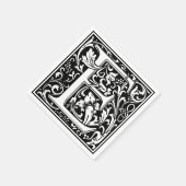 Letter E Mittelalterliche Monogramm Art Nouveau Serviette (Ecke)