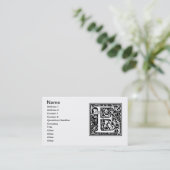 Letter E Mittelalterliche Monogramm Art Nouveau Visitenkarte (Stehend Vorderseite)