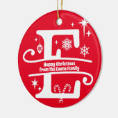 Letter E Monogram Anfangsname Familienname Gruß Keramik Ornament (Links)